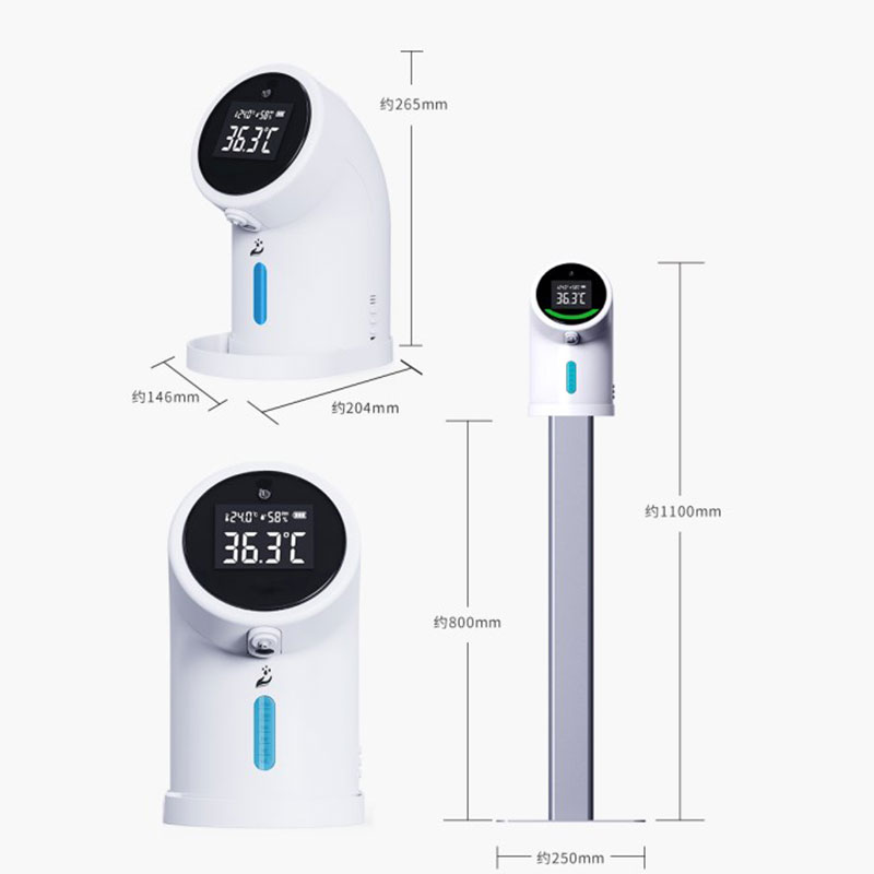 Sanitizer Hand Dispenser Auto Le Teirmiméadar IR Wrist